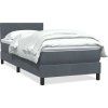 Box spring postel s matrací 80x210 cm samet [3316378] (Barva Tmavě šedá)