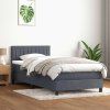 Box spring postel s matrací 80x210 cm samet [3316378] (Barva Tmavě šedá)