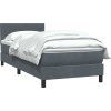 Box spring postel s matrací 80x210 cm samet [3316378] (Barva Tmavě šedá)
