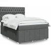 Box spring postel s matrací 140x190 cm textil [3293970] (Barva Světle šedá)