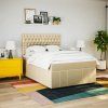 Box spring postel s matrací 140x190 cm textil [3293970] (Barva Světle šedá)