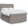 Box spring postel s matrací 140x190 cm textil [3293970] (Barva Světle šedá)