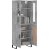 Skříň highboard 69,5 x 34 x 180 cm kompozitní dřevo [3198365] (Barva Betonová šedá)