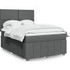 Box spring postel s matrací 140x190 cm textil [3293956] (Barva Světle šedá)
