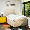 Box spring postel s matrací 120x190 cm textil [3292732] (Barva Krémová)