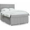 Box spring postel s matrací 140x190 cm textil [3293980] (Barva Tmavě hnědá)