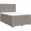Box spring postel s matrací 140x190 cm textil [3293980] (Barva Tmavě hnědá)