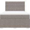 Box spring postel s matrací 140x190 cm textil [3293980] (Barva Tmavě hnědá)