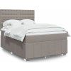Box spring postel s matrací 140x190 cm textil [3293980] (Barva Tmavě hnědá)