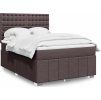 Box spring postel s matrací 140x190 cm textil [3293980] (Barva Tmavě hnědá)