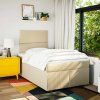 Box spring postel s matrací 120x190 cm textil [3290425] (Barva Krémová)