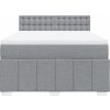 Box spring postel s matrací 140x190 cm textil [3287077] (Barva Světle šedá)