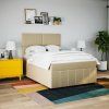 Box spring postel s matrací 140x190 cm textil [3291657] (Barva Tmavě šedá)