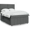Box spring postel s matrací 140x190 cm textil [3291657] (Barva Tmavě šedá)