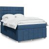 Box spring postel s matrací 140x190 cm textil [3291669] (Barva Modrá)