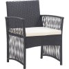 Zahradní křesla s poduškami 2 ks polyratan [46441] (Barva Antracitová)