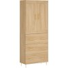 Skříň highboard 69,5 x 34 x 180 cm kompozitní dřevo [3199737] (Barva Bílá)