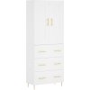Skříň highboard 69,5 x 34 x 180 cm kompozitní dřevo [3199737] (Barva Bílá)