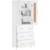 Skříň highboard 69,5 x 34 x 180 cm kompozitní dřevo [3199737] (Barva Bílá)