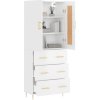 Skříň highboard 69,5 x 34 x 180 cm kompozitní dřevo [3199737] (Barva Bílá)