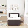Postel s boxspringem s čelo 200 x 90 cm textil [3341338] (Barva Tmavě hnědá)
