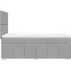 Box spring postel s matrací 90x190 cm textil [3291516] (Barva Světle šedá)