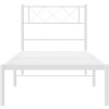 Kovový rám postele s čelem 100 x 200 cm [372321] (Barva Bílá)
