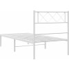 Kovový rám postele s čelem 100 x 200 cm [372321] (Barva Bílá)