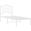 Kovový rám postele s čelem 75 x 190 cm [373828] (Barva Bílá)