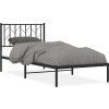 Kovový rám postele s čelem 90 x 190 cm [374429] (Barva Černá)