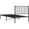 Kovový rám postele s čelem 90 x 190 cm [374429] (Barva Černá)