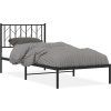 Kovový rám postele s čelem 90 x 200 cm [374430] (Barva Černá)