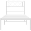 Kovový rám postele s čelem 90 x 200 cm [372319] (Barva Bílá)