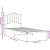 Kovový rám postele s čelem 90 x 200 cm [373831] (Barva Bílá)