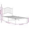 Kovový rám postele s čelem 90 x 200 cm [373831] (Barva Bílá)