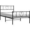 Kovový rám postele s hlavovým a nožním čelem 107 x 203 cm [355477] (Barva Černá)