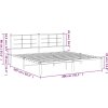 Kovový rám postele s čelem 200 x 200 cm [355617] (Barva Bílá)