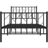Kovový rám postele s hlavovým a nožním čelem 90 x 200 cm [374448] (Barva Černá)