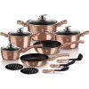 Sada nádobí Berlingerhaus s mramorovým povrchem 15 ks Rosegold Metallic Line [6342635]