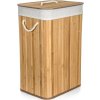 Koš na prádlo G21 72 l, bambusový s bílým košem [6355515]