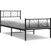 Kovový rám postele s hlavovým a nožním čelem 80 x 200 cm [372188] (Barva Černá)