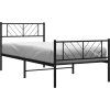 Kovový rám postele s hlavovým a nožním čelem 80 x 200 cm [372188] (Barva Černá)