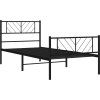 Kovový rám postele s hlavovým a nožním čelem 80 x 200 cm [372188] (Barva Černá)
