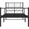 Kovový rám postele s hlavovým a nožním čelem 80 x 200 cm [372188] (Barva Černá)