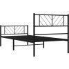 Kovový rám postele s hlavovým a nožním čelem 80 x 200 cm [372188] (Barva Černá)