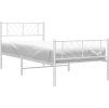 Kovový rám postele s hlavovým a nožním čelem 80 x 200 cm [372188] (Barva Černá)