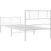 Kovový rám postele s hlavovým a nožním čelem 80 x 200 cm [372188] (Barva Černá)