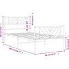 Kovový rám postele s hlavovým a nožním čelem 80 x 200 cm [372188] (Barva Černá)