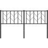 Kovové náhradní čelo postele 150 cm [374471] (Barva Černá)