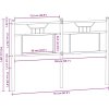 Čelo postele 150 cm kompozitní dřevo a ocel [4106777] (Barva Kouřový dub)
